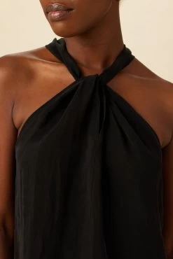 Hayden Cottonseed Cupro Blouse - Black -Vibe Wardrobe Shop 0046 Hayden Black 4