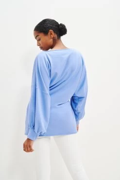 Fleur Reverie Terry Sweatshirt - Sky -Vibe Wardrobe Shop 0076 Nour Zero Waste Sweatshirt Sky 2193 web 3c65412f 48e7 4025 af9d 7ef41ffaf6fe