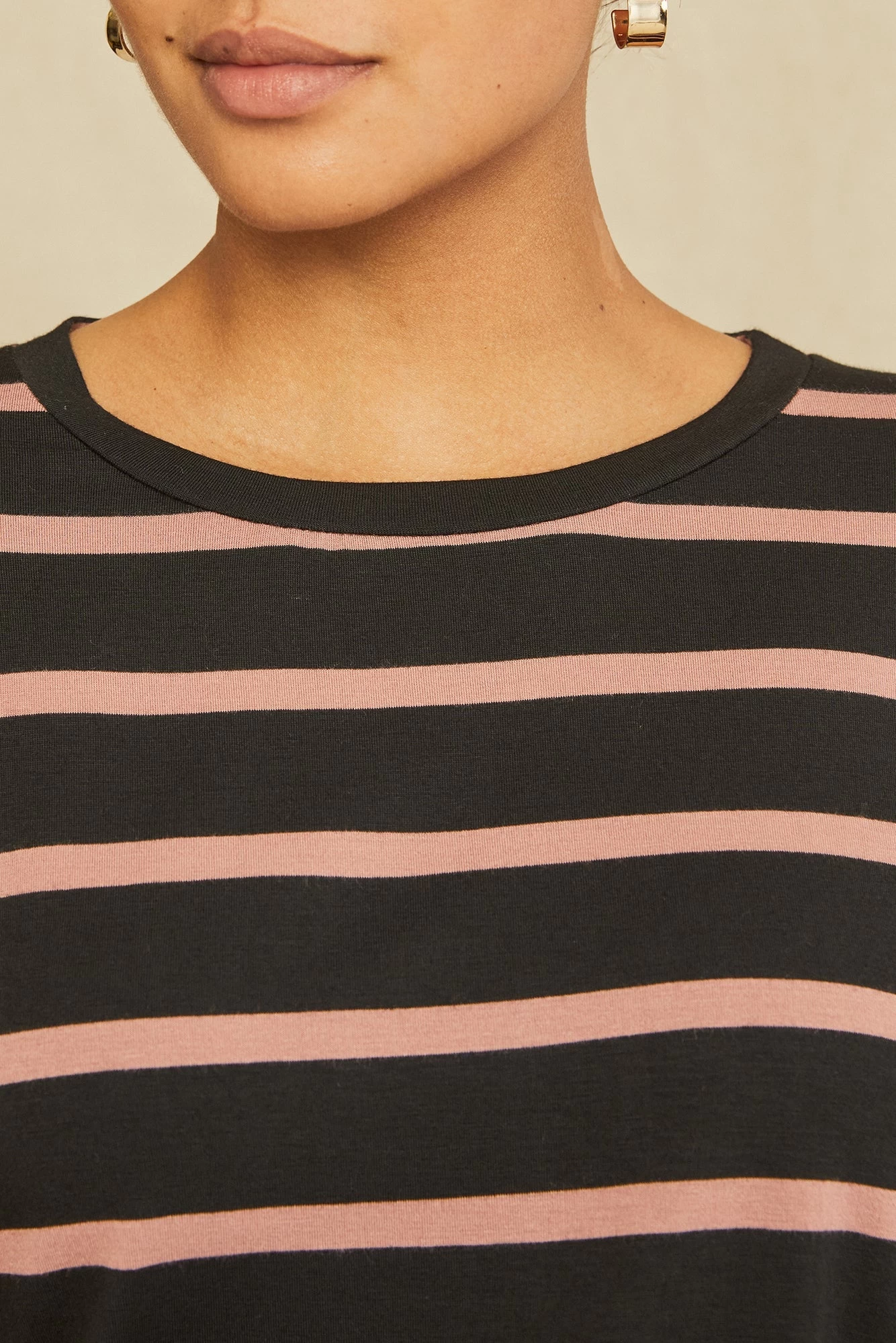 Berkeley Long Sleeve Dream Knit Tee - Black And Quartz - Image 4