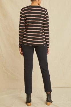 Berkeley Long Sleeve Dream Knit Tee - Black And Quartz -Vibe Wardrobe Shop 0108 Long Sleeve Berkeley Dream Knit Sausalito Stripe Black Quartz 2891 web 353c81fd ad0c 46ff b733 e5eff0137b4d