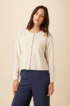 Mira Nouveau Fleece Cardigan - Oatmeal