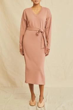 Ava Luxe Fleece Dress - Quartz