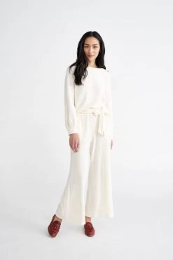 Coco Cloud Rib Pants - Winter White