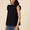 Katia Cotton Eyelet Blouse - Black