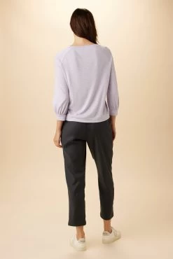 Issa Reverie Slub Tee - Lavender White Stripe 6 Issa Reverie Slub Tee - Lavender White Stripe -Vibe Wardrobe Shop 01 9400 Issa Slub Lavendar White Stripe 3