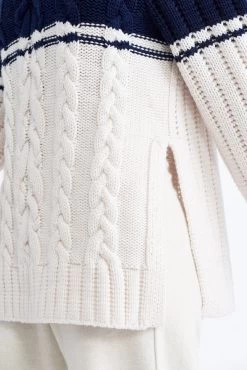 Sena Wool Sweater - Ivory Navy Stripe -Vibe Wardrobe Shop 0214 Sena Ivory Navy Stripe 0599 web