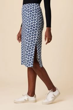Vindy Reverie Knit Skirt - Calico Navy -Vibe Wardrobe Shop 0220 Vindy Calico Navy 2