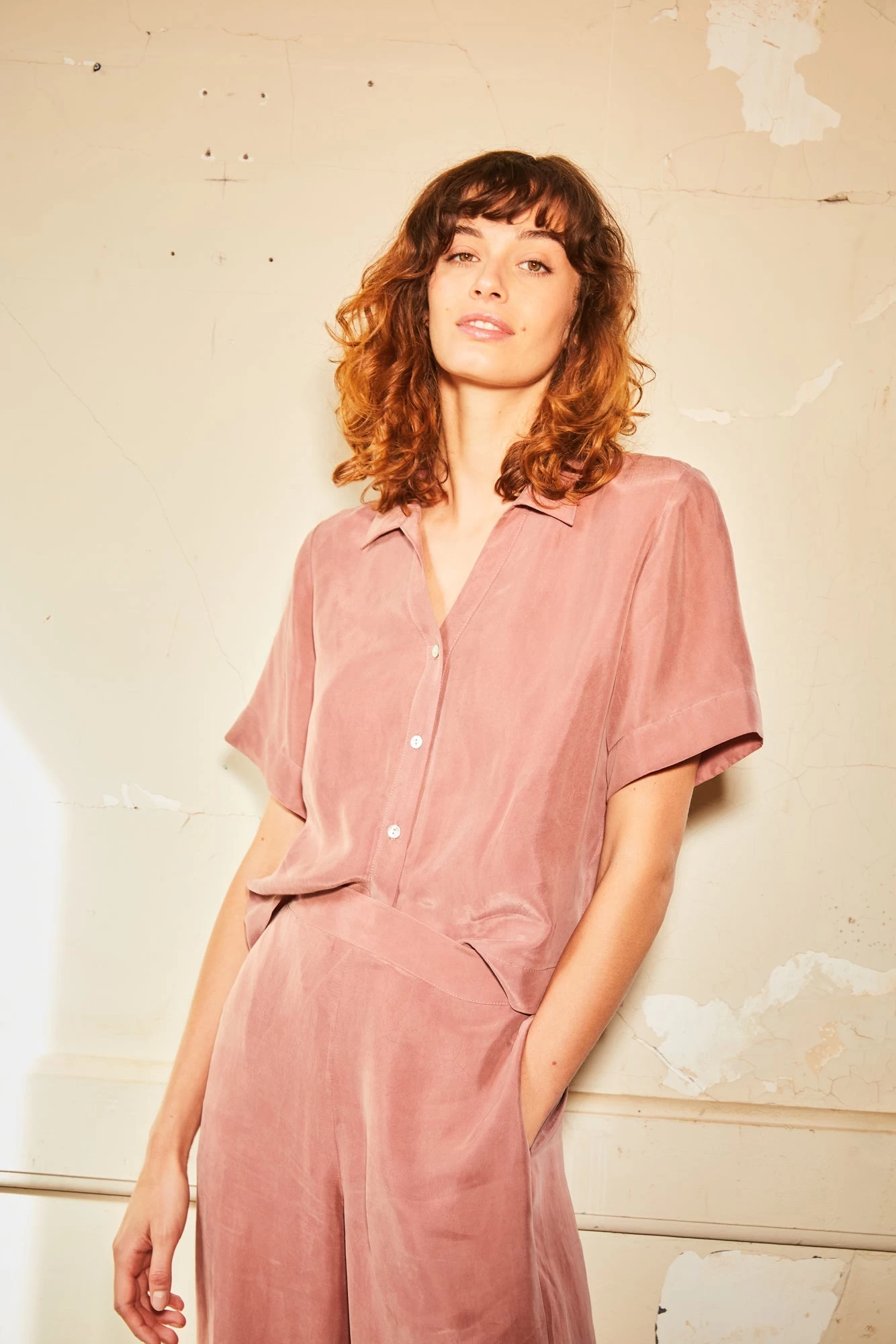 Monroe Cottonseed Cupro Pajama Top - Quartz 2 Monroe Cottonseed Cupro Pajama Top - Quartz - Image 2