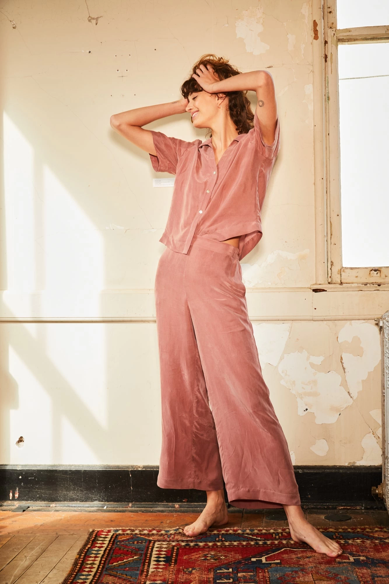Monroe Cottonseed Cupro Pajama Top - Quartz 3 Monroe Cottonseed Cupro Pajama Top - Quartz - Image 3