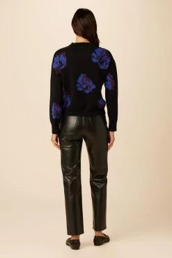 Bloom Organic Cotton Sweater - Blue Purple Multi Floral -Vibe Wardrobe Shop 02 0667 Bloom Blue Purple Multi Floral 3