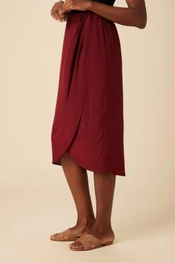 Sosi Washable Silk Wrap Skirt - Sumac -Vibe Wardrobe Shop 02 10173 Sosi Sumac 2