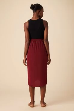 Sosi Washable Silk Wrap Skirt - Sumac -Vibe Wardrobe Shop 02 10173 Sosi Sumac 3