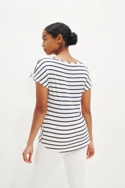 Bianca Dream Knit Top - Marine Stripe -Vibe Wardrobe Shop 0311 Bianca Twist Front Top Harbor Stripe Marine 2117 web 69fbb482 efe2 43c6 8661 f1499c268753