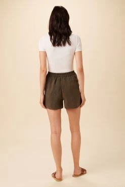 Palo Cottonseed Cupro Short - Olive -Vibe Wardrobe Shop 0352 Palo Olive 3