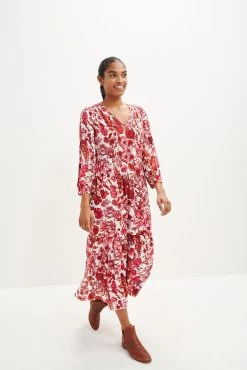 Faye Nouveau Silk Dress -Vibe Wardrobe Shop 0374 Faye Elsinore Floral 1844 web