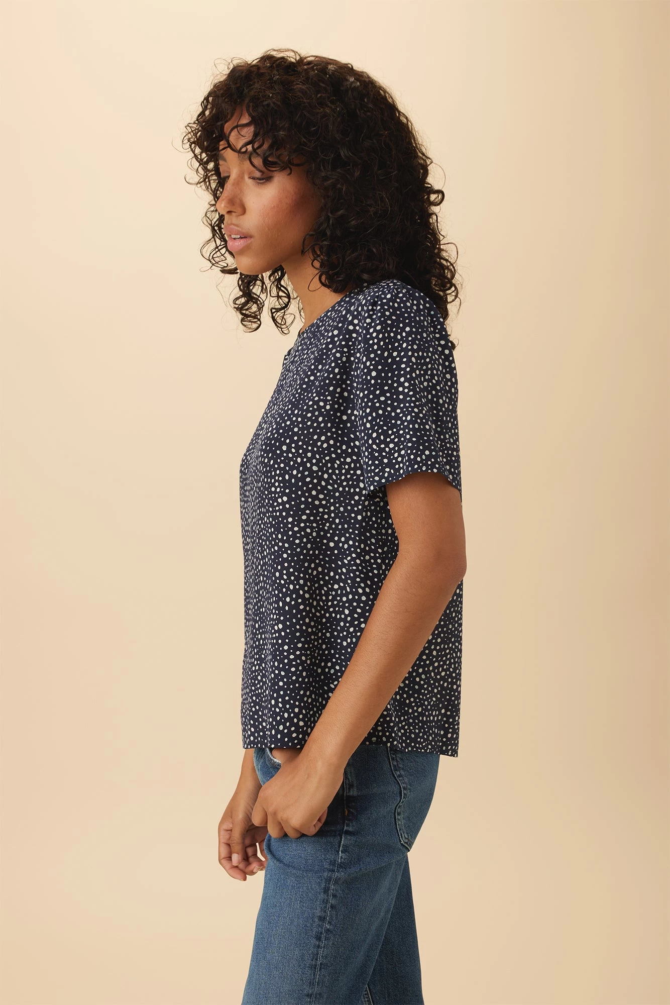 Odilia Washable Silk Blouse - Trieste Dot 2 Odilia Washable Silk Blouse - Trieste Dot - Image 2