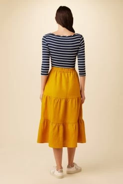 Jill Linen Skirt - Sunflower -Vibe Wardrobe Shop 0404 Jill Sunflower 3