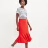 Melia Scallop Knit Skirt - Carmine