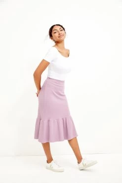 Melia Scallop Knit Skirt - Lavender