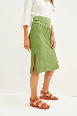 Zio Ribbed Skirt - Pear -Vibe Wardrobe Shop 0464 Zio Pear 3582 web 14e90ff5 6347 456e 9002 7bfd22b7b6a8
