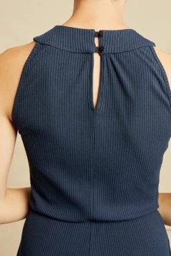 Maja Paris Rib Jumpsuit - Ocean -Vibe Wardrobe Shop 0475 Maja Ocean 0909 web 4358668b 2ff4 4d18 940b 7ae38f261011