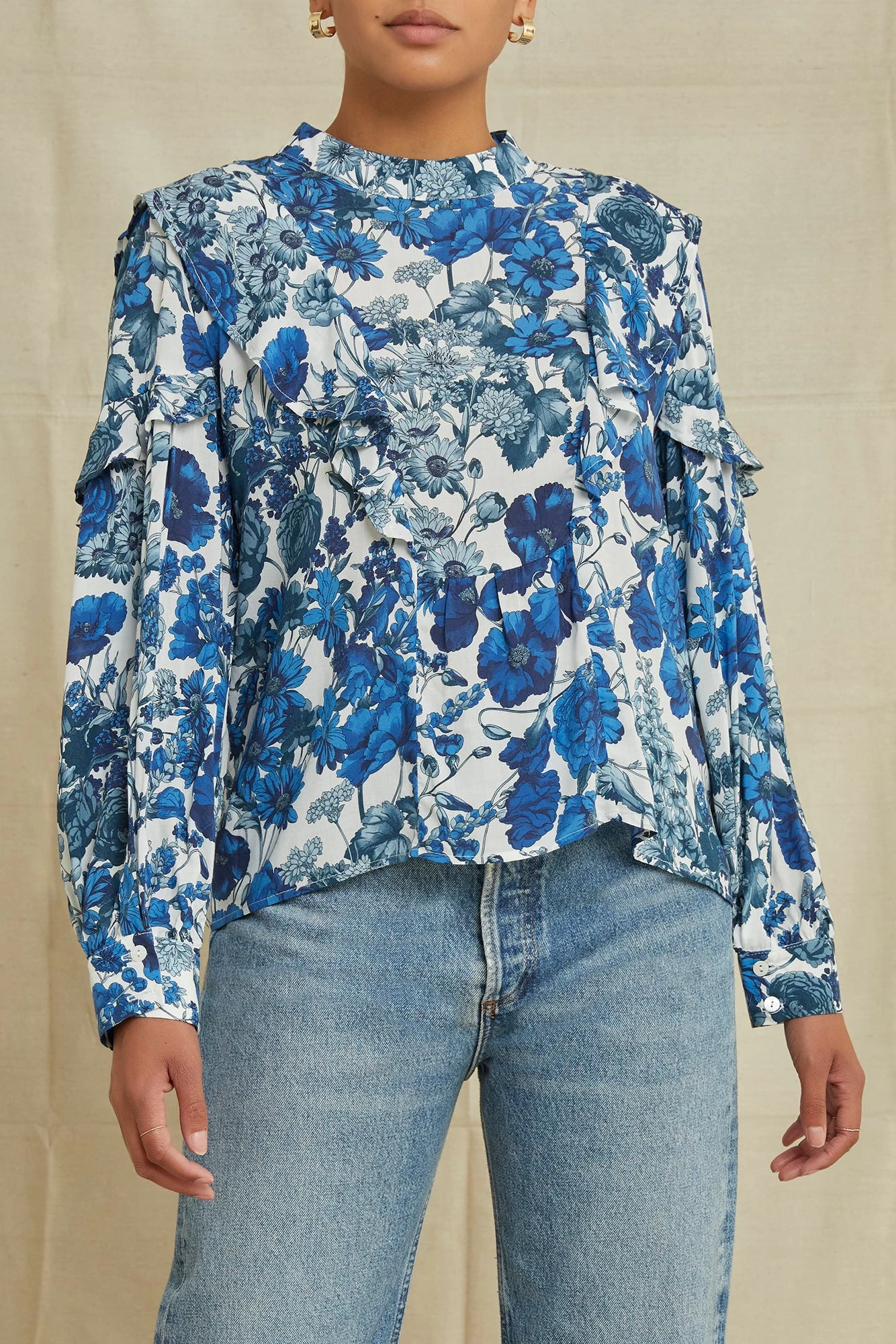 Clara Ecovero Blouse - Elsinore Blue 1 Clara Ecovero Blouse - Elsinore Blue