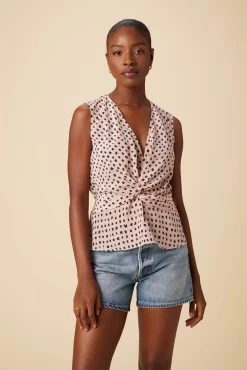 Clemence Washable Silk Blouse - Valencia Dot Pink