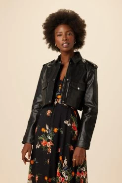Deadwood Bella Cropped Leather Jacket - Black -Vibe Wardrobe Shop 04 Deadwood Bella Jacket 1