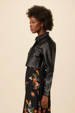 Deadwood Bella Cropped Leather Jacket - Black -Vibe Wardrobe Shop 04 Deadwood Bella Jacket 2