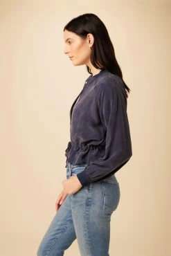 Roux Mixed Cupro Jacket - Ocean -Vibe Wardrobe Shop 0515 Roux Ocean 2