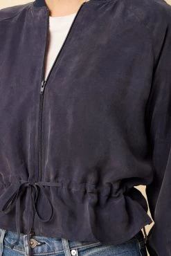 Roux Mixed Cupro Jacket - Ocean -Vibe Wardrobe Shop 0515 Roux Ocean 4