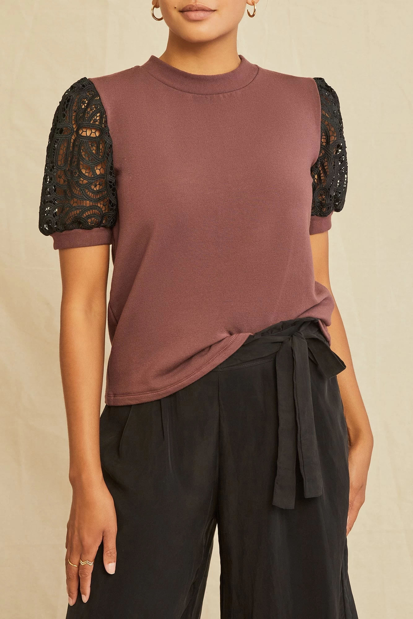 Tisha Luxe Fleece Top - Mocha 1 Tisha Luxe Fleece Top - Mocha