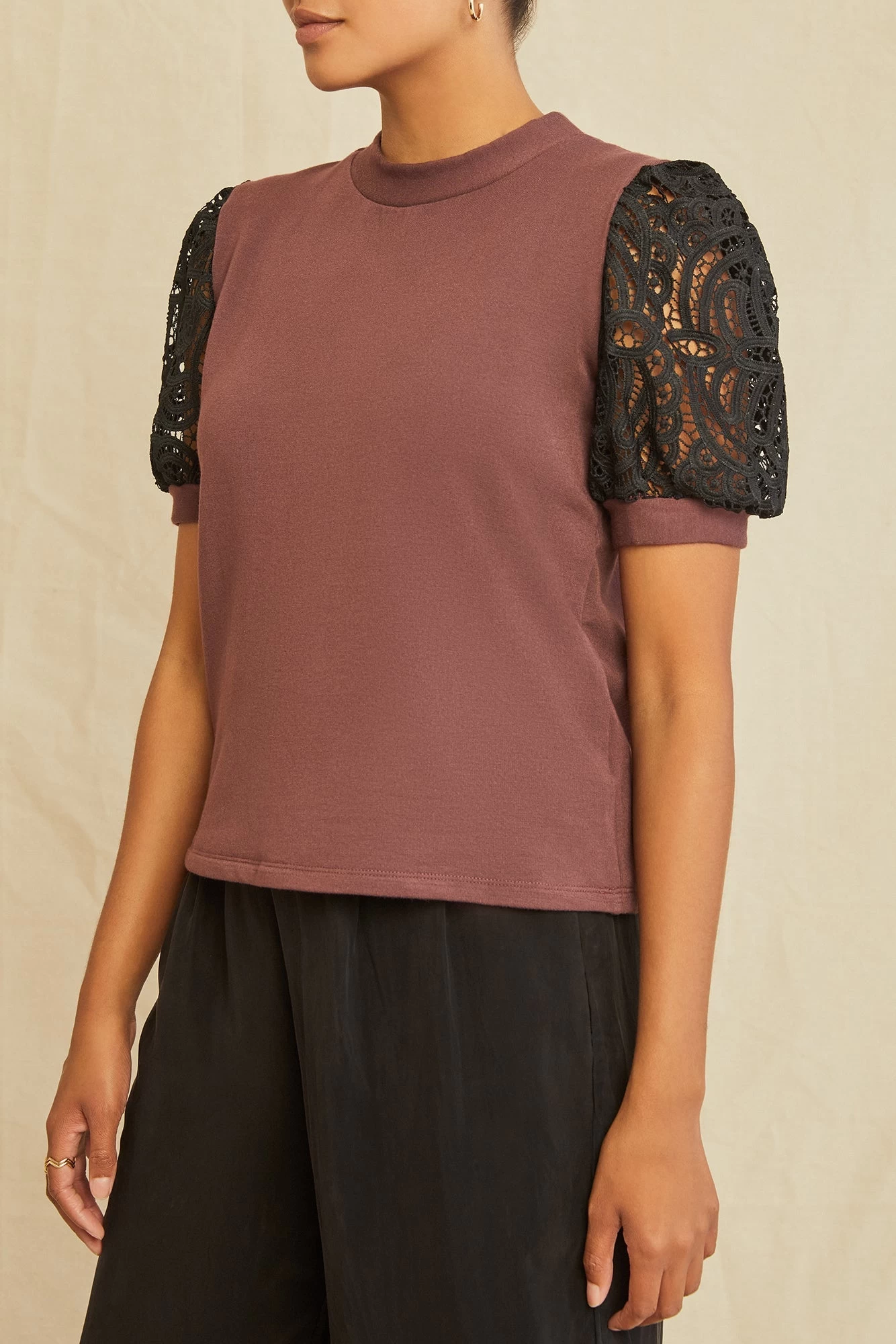 Tisha Luxe Fleece Top - Mocha 2 Tisha Luxe Fleece Top - Mocha - Image 2