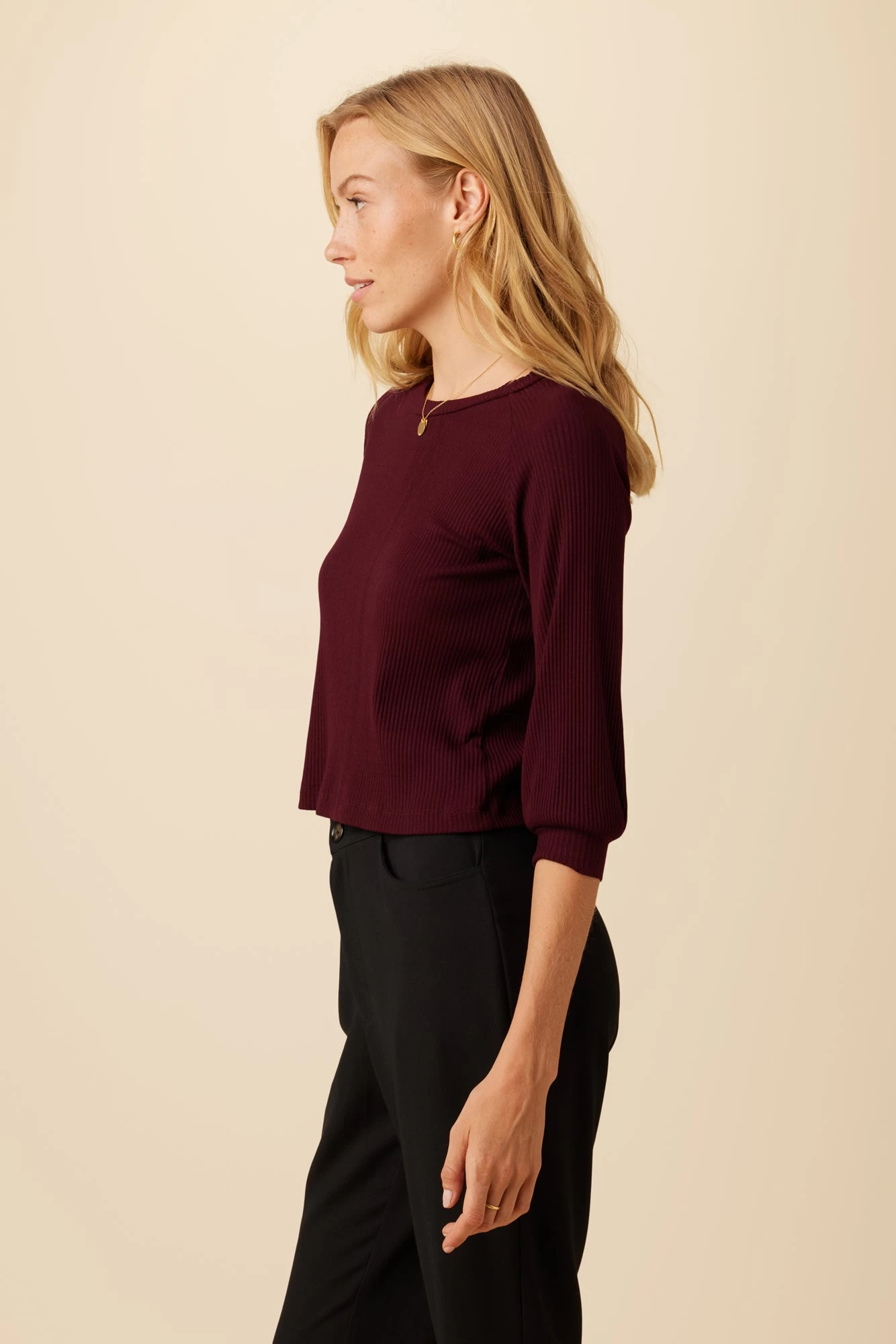 Dia Paris Rib Top - Plum 2 Dia Paris Rib Top - Plum - Image 2