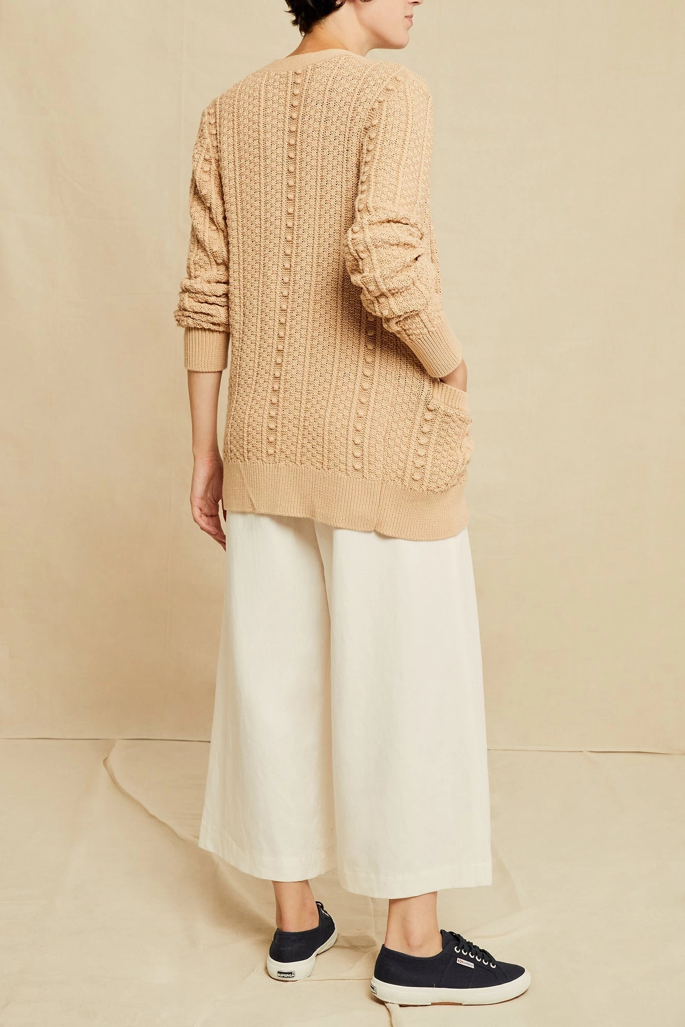 Minka Organic Cotton Cardigan - Tan 4 Minka Organic Cotton Cardigan - Tan - Image 4