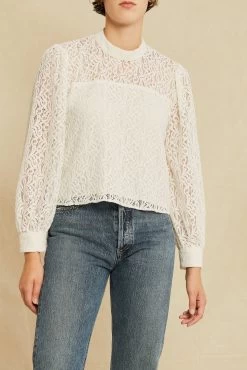 Mathea Upcycled Lace Top - Ivory