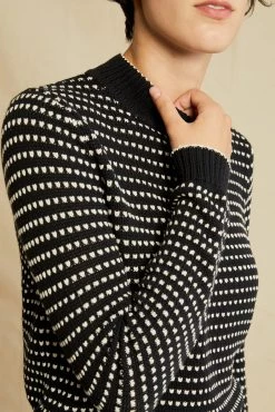 Campbell Organic Cotton Sweater - Black And Ivory - ReAmour -Vibe Wardrobe Shop 0617 Campbell Black Ivory 1922 web e48e19ce b6fb 4d62 a959 4f2da788bd5e