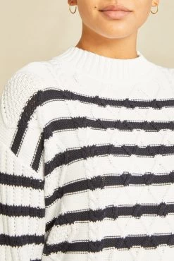 Meena Organic Cotton Sweater - Ivory / Navy 7 Meena Organic Cotton Sweater - Ivory / Navy -Vibe Wardrobe Shop 0629 Meena Ivory Navy Stripe 0557 web c50dc846 48f3 466a 9667 81c9b73e0715