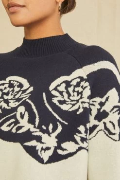 Juno Organic Cotton Sweater - ReAmour 7 Juno Organic Cotton Sweater - ReAmour -Vibe Wardrobe Shop 0651 Juno Navy Ivory Jacquard 5337 web 1b6ac0d9 5f5d 4ff7 9c8d 534b4051de03