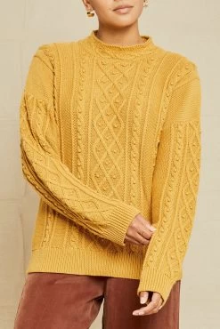 Demiah Organic Cotton Sweater - Gold - ReAmour