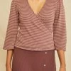 Nina Scallop Knit Top - Maple Quartz Stripe