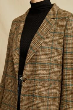 Pippa Wool Blazer - Brown And Teal Plaid -Vibe Wardrobe Shop 0664 Pippa Brown Plaid 1100 web 87d9b5f2 a0a5 45ed 994d b47c56c5b707