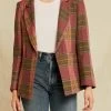 Pippa Wool Blazer - Pink Plaid