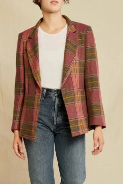 Pippa Wool Blazer - Pink Plaid
