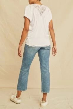 Mayr Lace Dream Knit Tee - White -Vibe Wardrobe Shop 0675 Lace Inset Mayr White 1676 web 7dce766f 0627 4516 bcae 18da0ce1e116