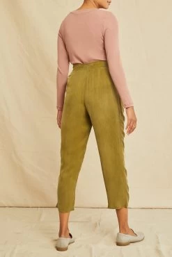 Eve Cottonseed Cupro Pants - Matcha -Vibe Wardrobe Shop 0704 Eve Matcha 3971 web 458d1f71 0ac4 4087 8fd7 aa8a1e2ce0d4