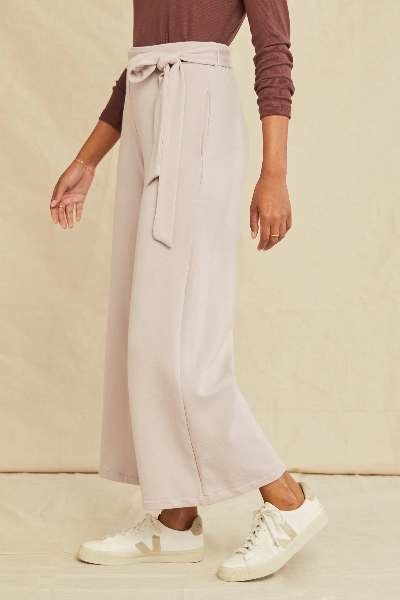 Eugenia Tie Waist Luxe Fleece Pants - Dawn 2 Eugenia Tie Waist Luxe Fleece Pants - Dawn - Image 2