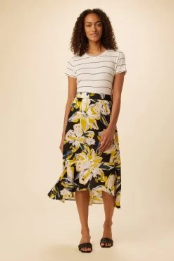 Finley Washable Silk Skirt - Marbella -Vibe Wardrobe Shop 0709 Finley Marbella Floral 5