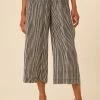 Salice Washable Silk Pants - Ink Stripe