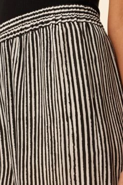 Salice Washable Silk Pants - Ink Stripe -Vibe Wardrobe Shop 0714 Salice Silk Ink Stripe 4